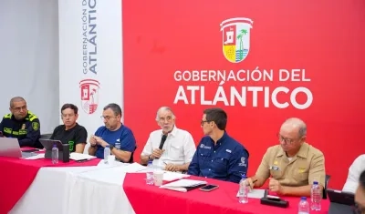 Eduardo Verano, Gobernador del Atlántico, en el consejo de seguridad de este martes. 