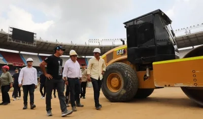 Obras en el estadio Metropolitano de Barranquilla.