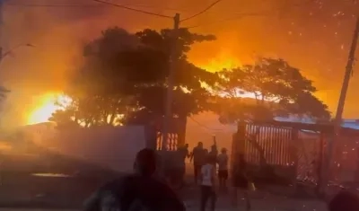 Incendio en el barrio Las Flores. 