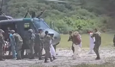 Indígenas arhuacos, heridos en Aracataca. 