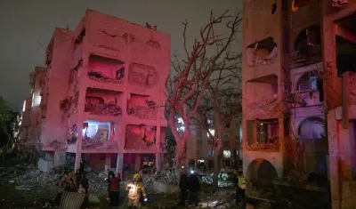 Zona donde impactó el misil iraní en Israel. 