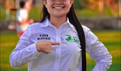 La congresista reelegida Karen Manrique.