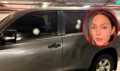 La candidata María Bolívar Maury y su camioneta.