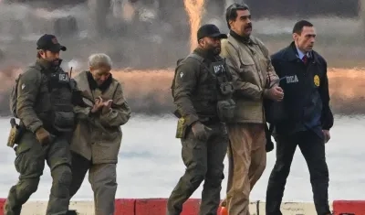 Nicolás Maduro y su esposa tras llegar a Nueva York en enero pasado. 