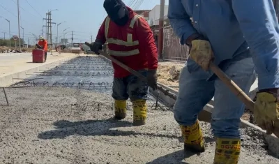Las obras de pavimentación avanzan dentro de lo proyectado por la Alcaldía de Soledad. 