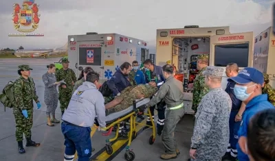 Uno de los heridos que fue trasladado hacia Bogotá. 