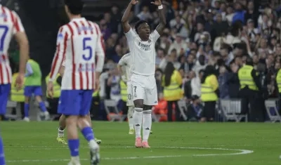 Vinicius Junior celebra al marcar el 1-1