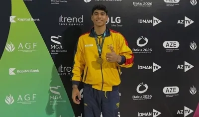 El gimnasta colombiano Ángel Barajas. 