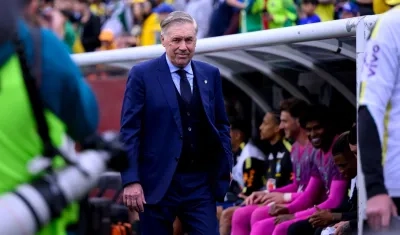 Carlo Ancelotti, entrenador de la selección brasileña, en el partido contra Francia.