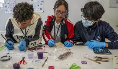 Estudiantes en clase de ciencias