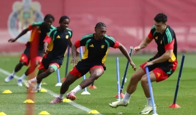Jugadores de Jamaica durante un entrenamiento en Guadalajara.