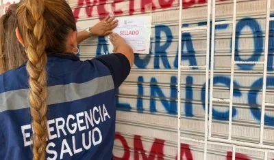 Momentos del cierre de IPS en Soledad. 