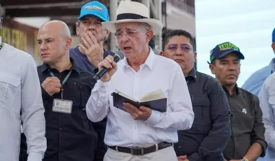 El expresidente Álvaro Uribe en Barranquilla.