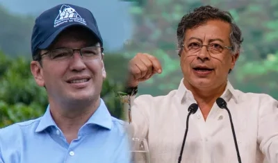 Presidente de la Federación de Cafeteros, Germán Bahamón y el Presidente Gustavo Petro. 