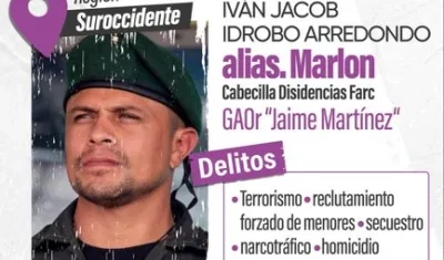 Alias 'Marlon' es buscado por las autoridades. 