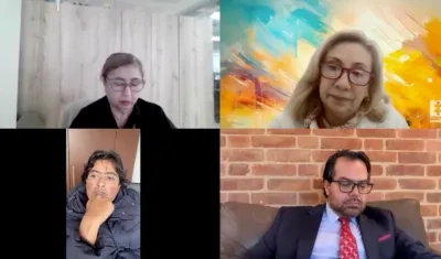 Nicolás Petro durante la audiencia virtual de este jueves. 