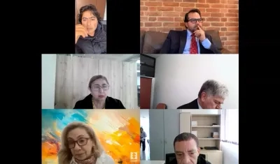 Aspecto de la audiencia virtual de este lunes contra Nicolás Petro. 