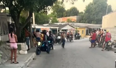 Lugar donde fue baleado el mototaxista en Malambo. 