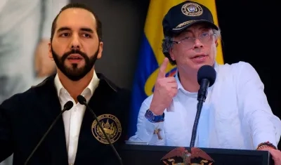 El Presidente de El Salvador, Nayib Bukele; y el de Colombia, Gustavo Petro. 