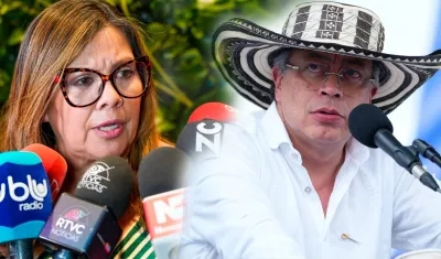 La Fiscal Luz Adriana Camargo y el Presidente Gustavo Petro.
