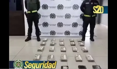 Droga incautada por la Policía en el puerto de la capital del Atlántico.