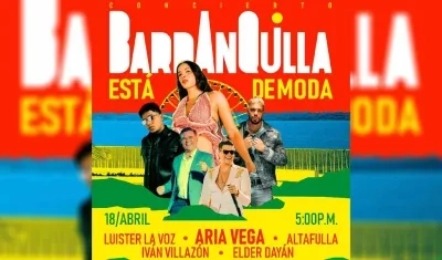 Cartelera del concierto por el cumpleaños de Barranquilla.