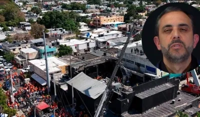 Techo caído en Discoteca Jet Set y el dueño Antonio Espaillat. 