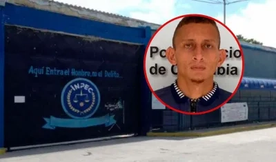 Omar Acuña Machado y una fachada de la Penitenciaría de El Bosque
