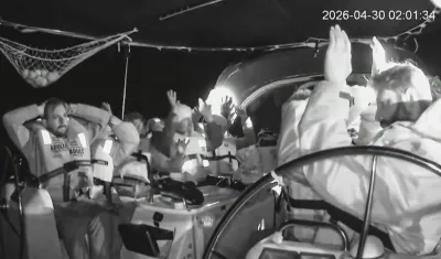 Momento en el que fue interceptada la flotilla.