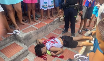 Sitio donde quedó tendido en el hombre en el barrio Carrizal. 