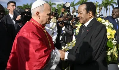 El Papa León XIV en su visita a Camerún.