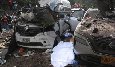 Lugar del atentado en la vía Panamericana este sábado.