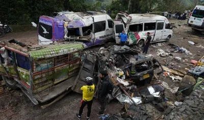 Lugar donde se presentó el atentado terrorista en la tarde del sábado. 