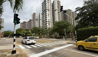 Uno de los semáforos instalados en el norte de Barranquilla. 
