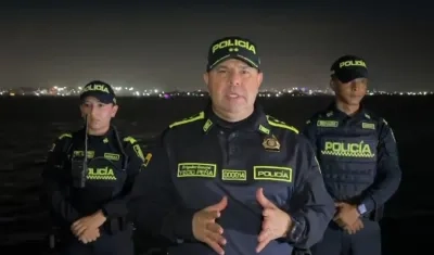 El brigadier general Gelver Yecid Peña Araque, comandante de la Policía Metropolitana de Cartagena.