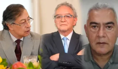 Gustavo Petro, Jorge Lemus y Diego Marín, alias 'Papá Pitufo'.