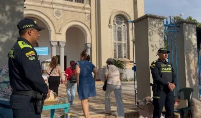Policía haciendo presencia en iglesias de Barranquilla