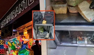Restaurante cerrado y las zonas de almacenamiento de alimentos.