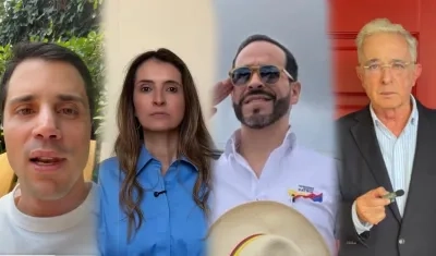 Tomás Uribe, Paloma Valencia, Abelardo De La Espriella y Álvaro Uribe Vélez.