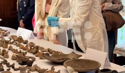 Recuperación de piezas precolombinas.