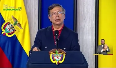 Gustavo Petro en alocución presidencial.