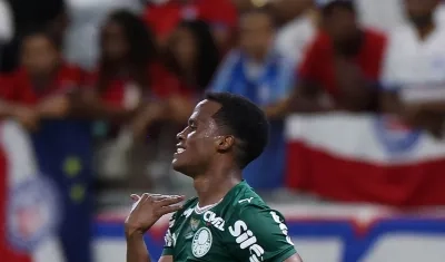 El colombiano Jhon Arias marcó el primer gol de Palmeiras ante Bahía.