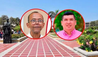 Rafael Castillo, rector de la Uniatlántico, y Salomón Mejía, exjefe de Talento Humano.