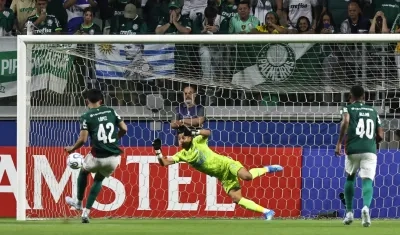 E lpenalti ejecutado por Juan Manuel Gómez y que le dio el triunfo a Palmeiras sobre Sporting Cristal.