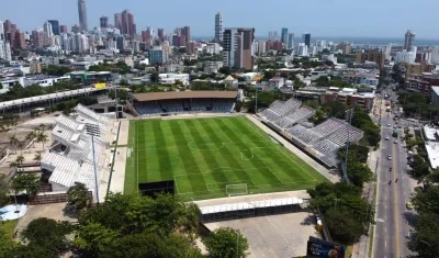 Estadio de fútbol Romelio Martínez de Barranquilla. 