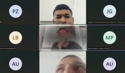 Aspecto de la audiencia virtual donde estaban los dos imputados. 