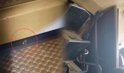 Lugar donde impactó uno de los proyectiles de fusil dentro del avión. 