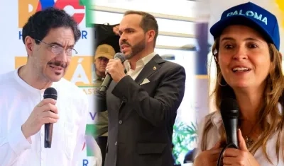 Los candidatos Iván Cepeda, Abelardo De La Espriella y Paloma Valencia.