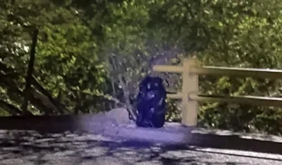 El cilindro que apareció en el puente de la Circunvalar con Cordialidad.