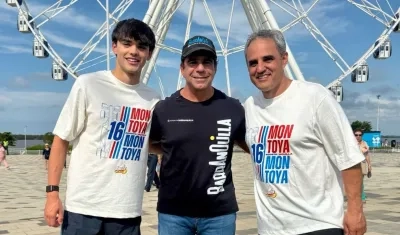 Sebastián Montoya, Alex Char y Juan Pablo Montoya.